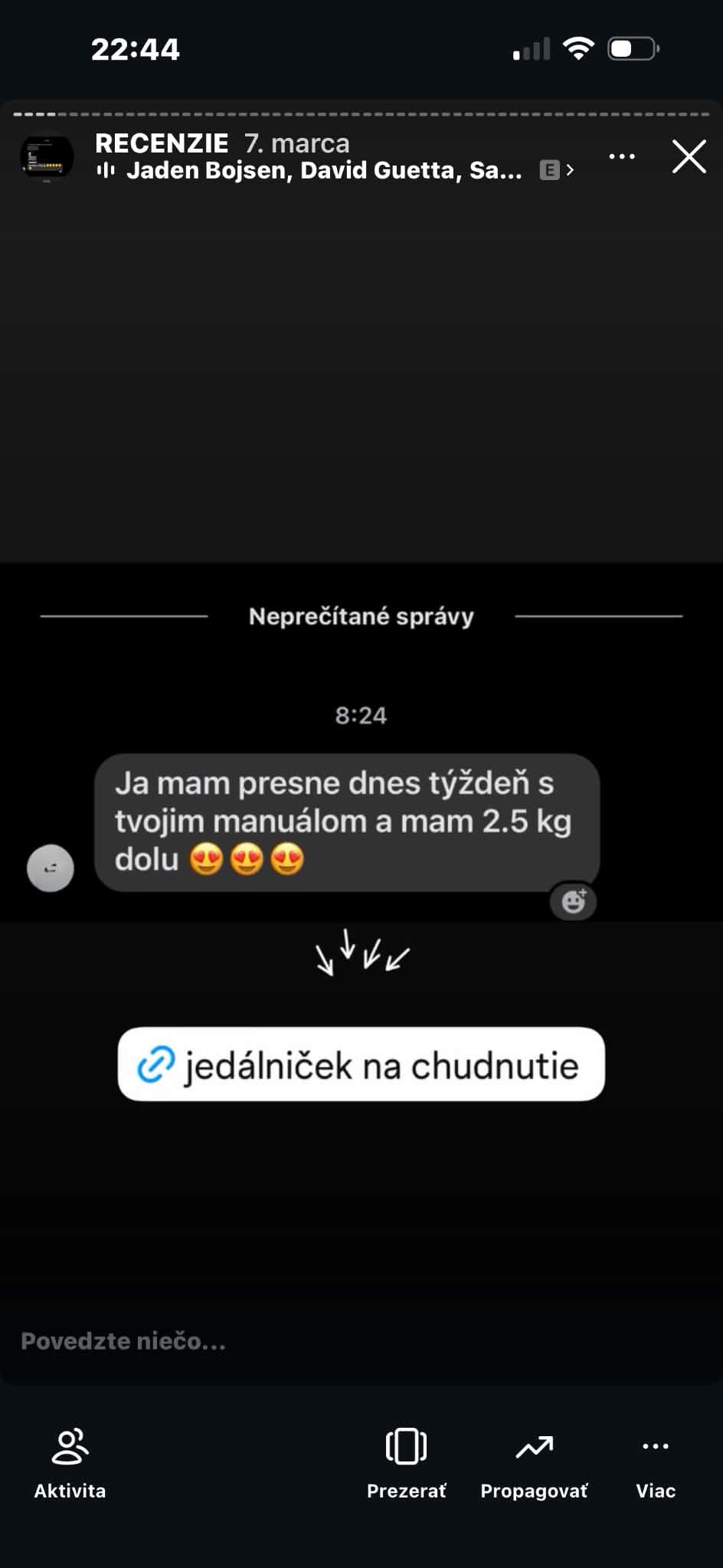 Správa od klientky