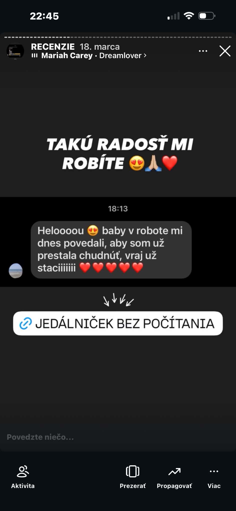 Správa od klientky