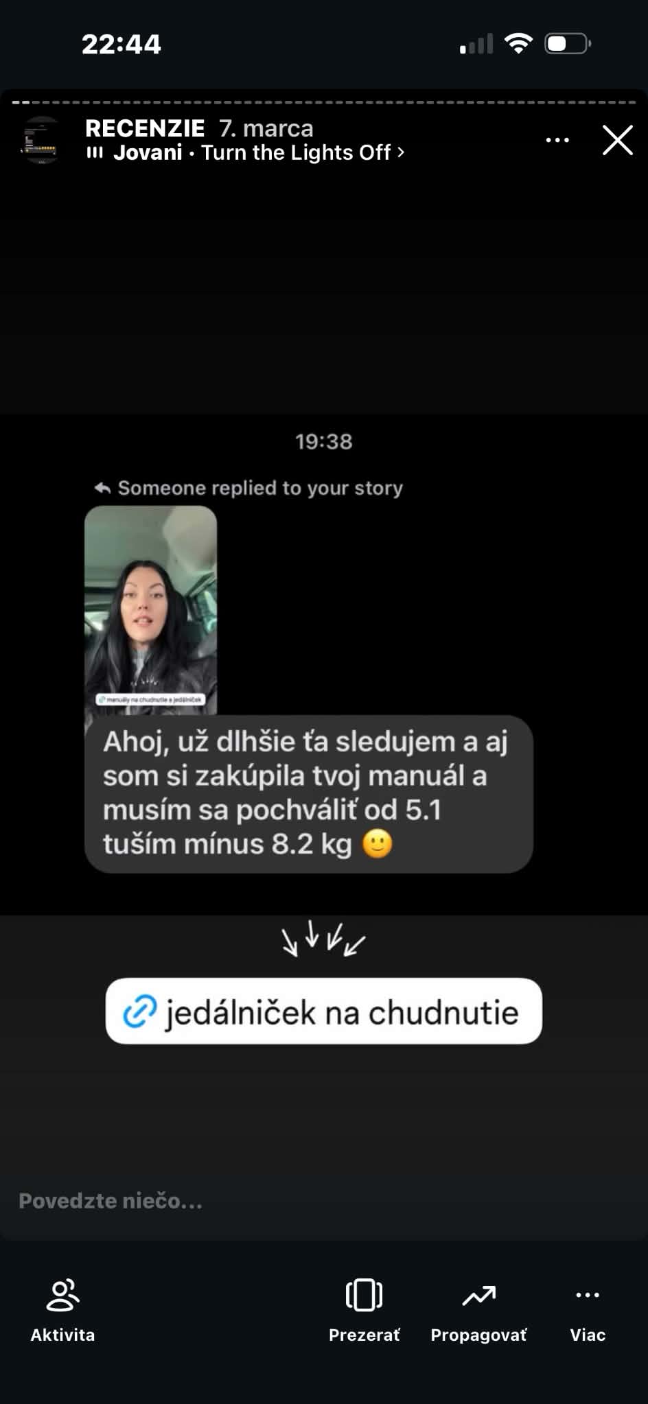 Správa od klientky