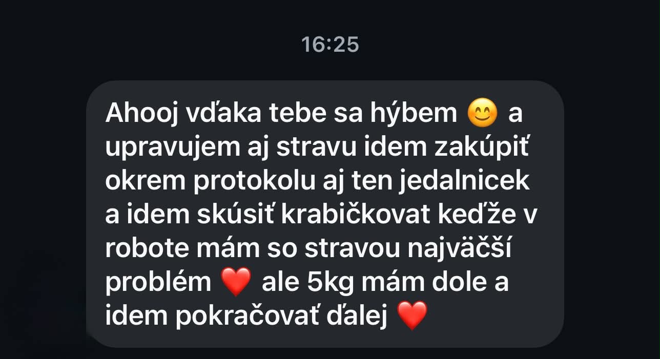 Správa od klientky